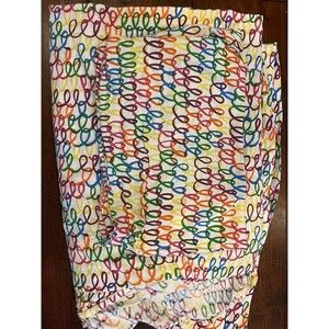 IKEA Stickat Twin Duvet cover Pillowcase Set Colorful Rainbow Squiggle Cotton